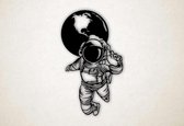 Wanddecoratie - Astronaut - XS - 30x18cm - Zwart - muurdecoratie - Line Art