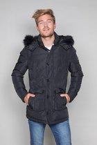 Heren winterjas parka zwart Small