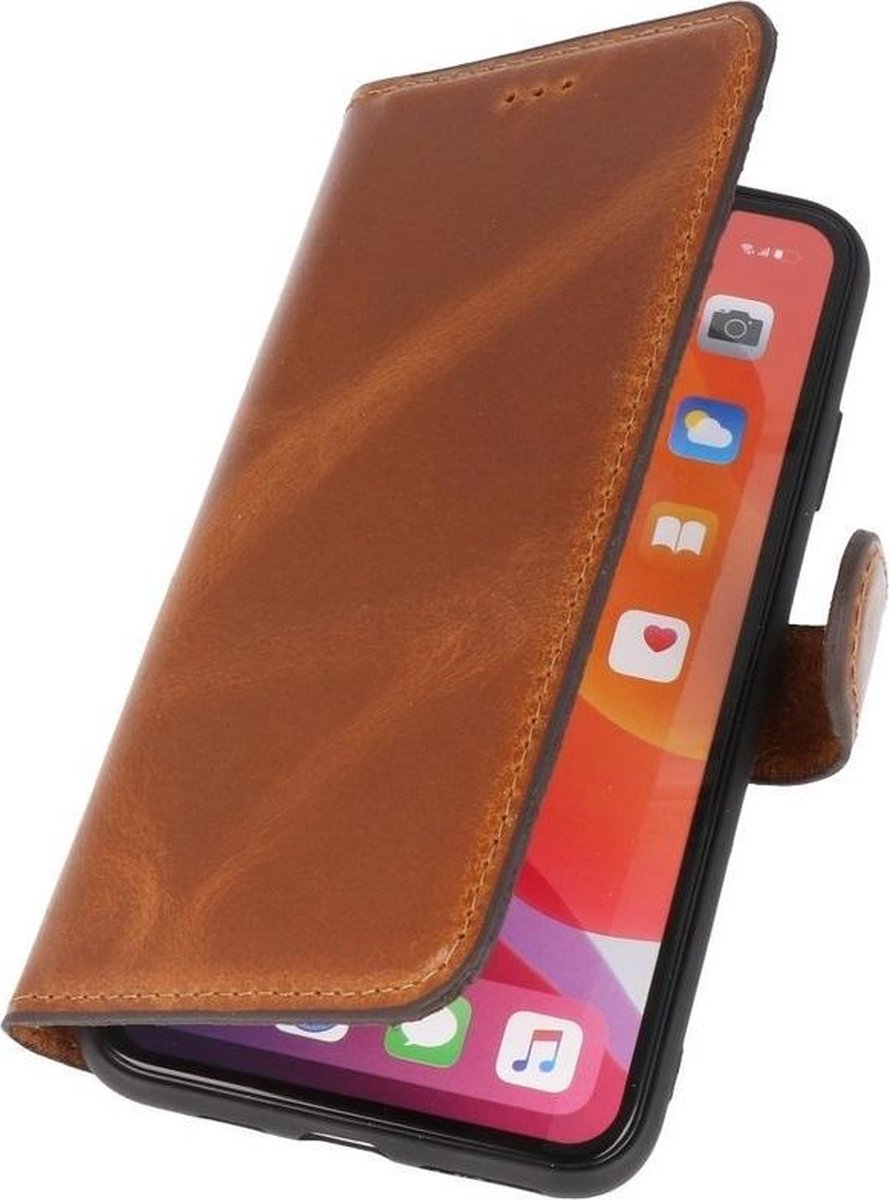 Handmade Echt Lederen Telefoonhoesje voor iPhone Xs Max - Bruin