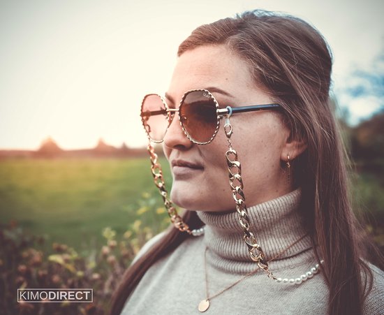 KIMODIRECT lunettes cordon perles avec or - belle chaîne pour votre masque  facial -... | bol.com