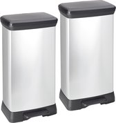 Curver Decobin Prullenbak - 50L - 2 stuks - Metallic