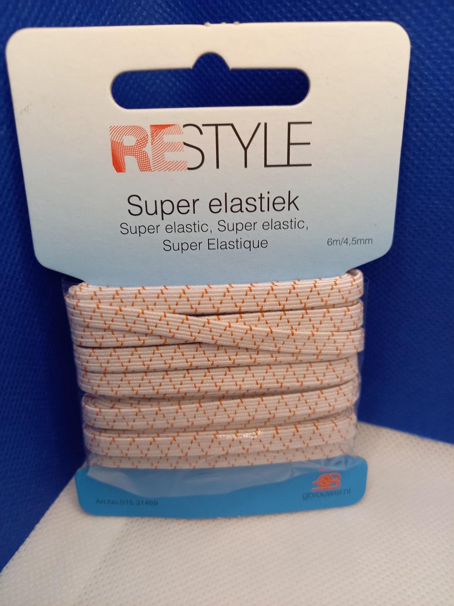 Restyle Standaard Elastiek 10m/4,5mm Wit