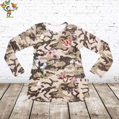 Longsleeve army vlinder creme 98/104 -s&C-98/104-Longsleeves meisjes