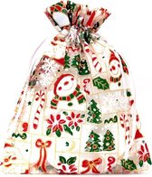 Sacs en organza Décorations de Noël de Noël Décoration de Noël Emballage de cadeau de Noël | Père Noël bonhomme de neige arbre de Noël | 30 x 40 cm | 3 pièces | Sacs cadeaux Sacs cadeaux Sacs bonbons Sacs