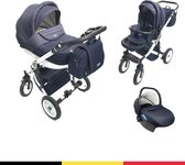 P'tit Chou Trento Navy - Complete 3 in 1 Kinderwagen set - Buggy + Autostoel + Incl. Accessoires