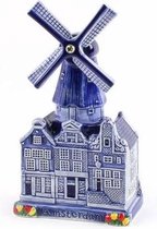 Stadsmolen Delfts Blauw Amsterdam 17 Cm - Souvenir