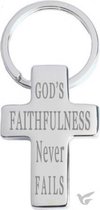 Sleutelhanger (metal keyring - Cross - God''s Faithfulness
