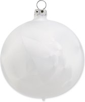 Bevroren Witte Kerstballen 8 cm - set van 3 - Handgemaakt in Duitsland