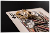 Dibond - Schoppen Vrouw met Diamanten ring - 60x40cm Foto op Aluminium (Wanddecoratie van metaal)