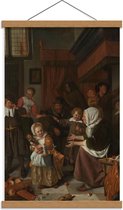 Schoolplaat – Oude meesters - Het Sint-Nicolaasfeest, Jan Havicksz. Steen - 40x60cm Foto op Textielposter (Wanddecoratie op Schoolplaat)