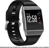 Siliconen Bandje Zwart voor Fitbit Ionic - Band Maat L - Gesp – Armband Black - Polsbandje