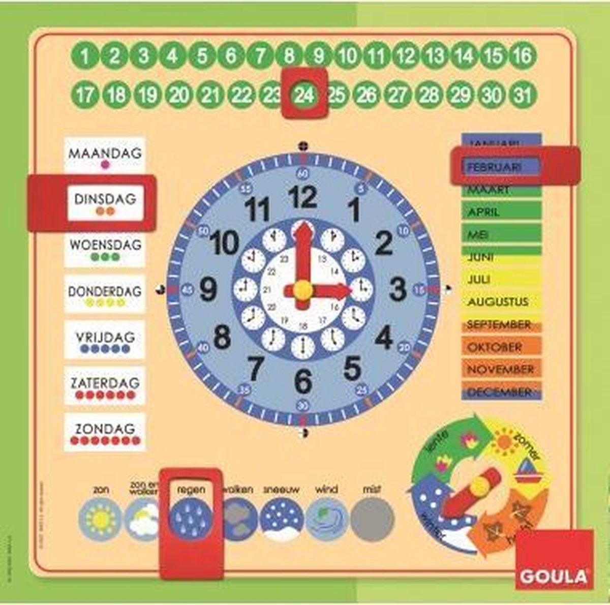 Jumbo - Goula - Houten Kalenderklok - Leerklok - Educatief spel - Vanaf 3 jaar — afbeelding 7