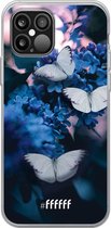 iPhone 12 Pro Max Hoesje Transparant TPU Case - Blooming Butterflies #ffffff