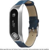 Blauw Denim bandje voor TomTom Touch / Touch Cardio - horlogeband - polsband - strap - spijkerstof