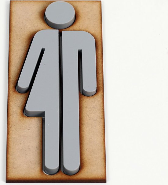 Genderneutraal Toilet Dames Heren pictogram - wc bordje - 15 cm - grijs  acrylaat -... | bol.com