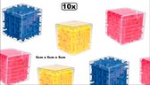 10x Balance Maze Labyrint 5cmx5cmx5cm assortie kleuren - Schoencadeautjes sinterklaas Speelgoed maze sinterklaas schoen kado