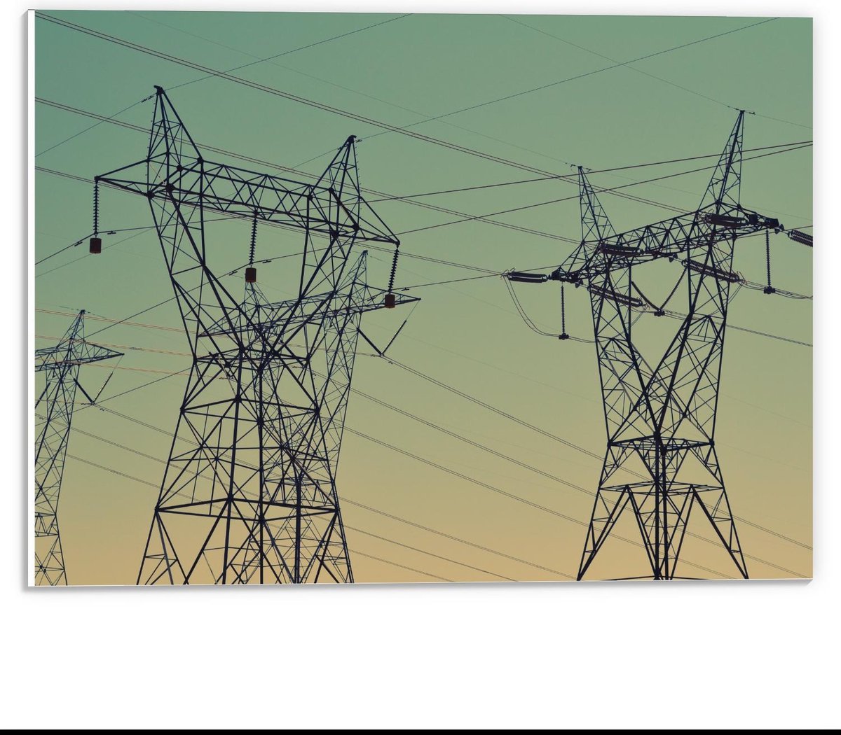 Forex - Elektriciteit palen - 40x30cm Foto op Forex