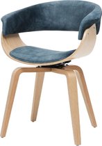Maison´s stoel – Stoel – Stoelen – Eetkamerstoel – Eetkamerstoelen – Kuipstoel – Kuipstoelen – Eetkamerstoel met armleuning – Draaiende stoel – Blauw – Esdoorn poten