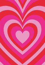 Poster heart| Poster roze | Poster retro | wanddecoratie | Hart