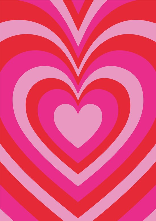 Poster heart| Poster roze | Poster retro | wanddecoratie | Hart bol.com
