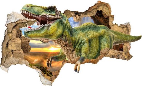 Grandora XXL dinosaurus muursticker voor kinderkamer jongen muursticker jungle dino muursticker wanddecoratie DL862-4
