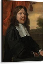 Canvas  - Oude meesters - Zelfportret, Jan Havicksz. Steen, ca. 1670 - 80x120cm Foto op Canvas Schilderij (Wanddecoratie op Canvas)