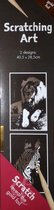 Krastekeningen – kras tekening – kras kleurplaat - Kras poster – kras kunst – krasfolie – krasfolie tekening - Goud - krasfolie - Set van 2 - Leeuw - Zebra - Extra groot - XXL