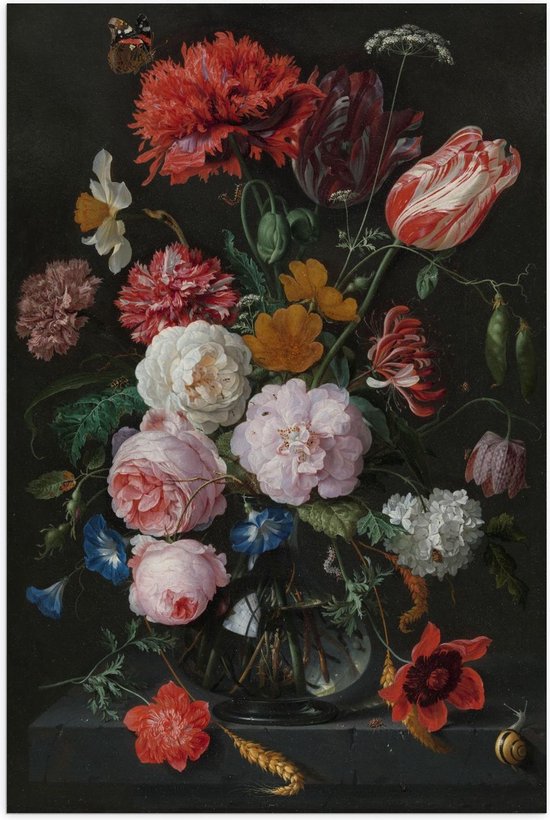 Poster – Oude meesters - Stilleven: bloemen in vaas, Jan Davidsz. de Heem - 40x60cm Foto op Posterpapier