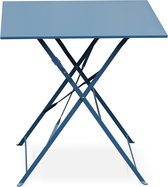 Emilia - Tuintafel bistrot opvouwbaar - Vierkante tafel 70x70cm van staal met thermolak - Blauwgrijs