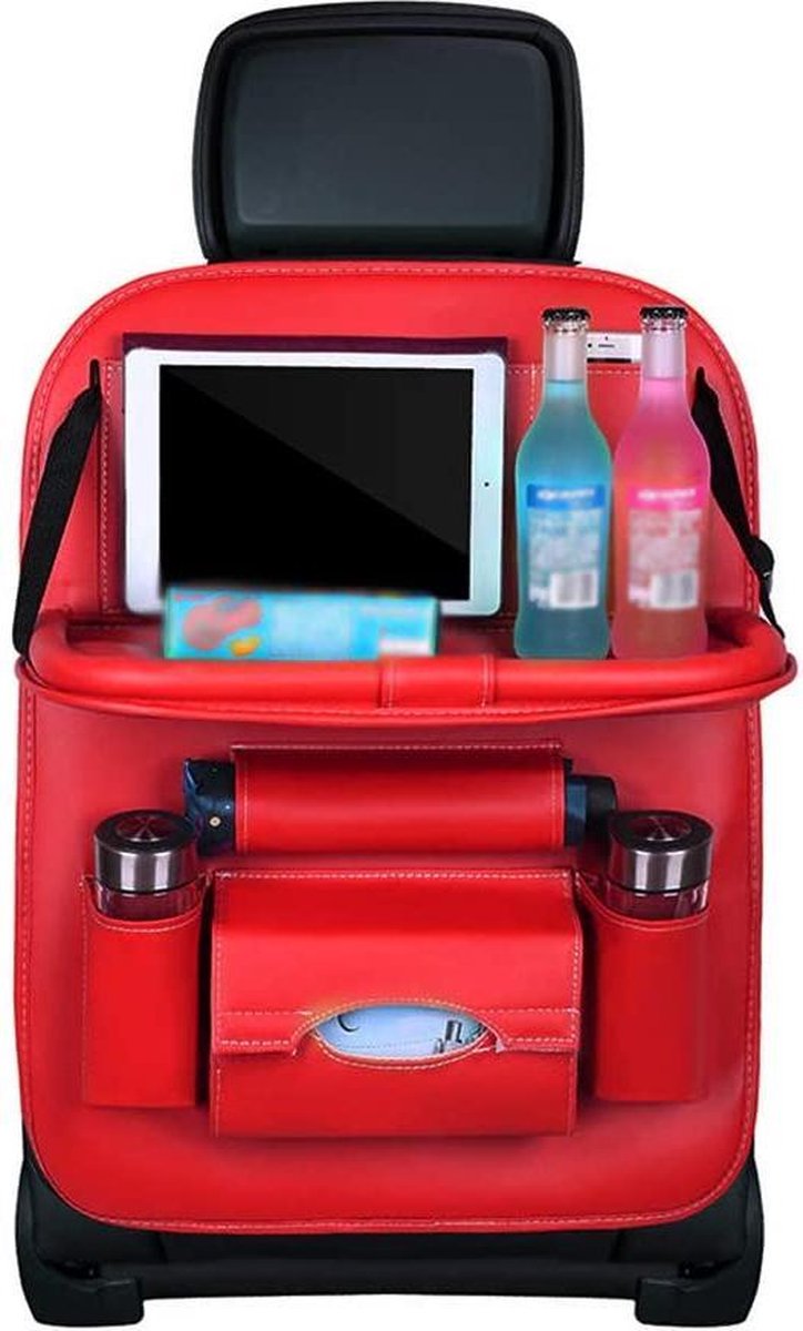 Luxe Auto Organizer met Tablet Houder Autostoel Organiser Achterbank Eettafel Ipad houder voor Kinderen – Rood