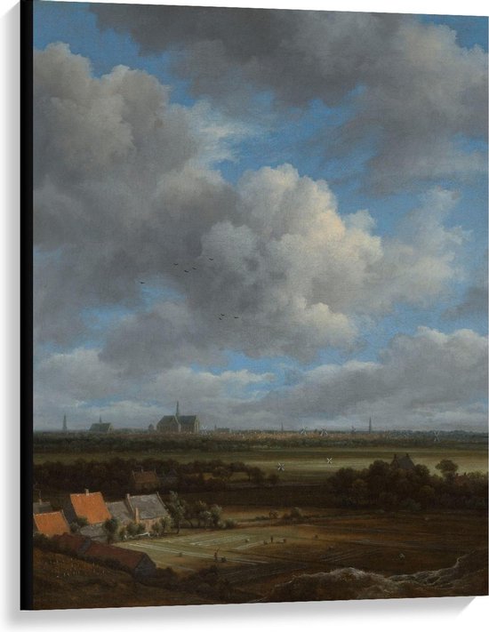 Canvas  - Oude meesters - Gezicht op Haarlem, Jacob Isaacksz van Ruisdael - 75x100cm Foto op Canvas Schilderij (Wanddecoratie op Canvas)