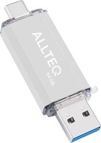 USB stick | Dual USB | USB C | 64 GB | Zilver | Allteq