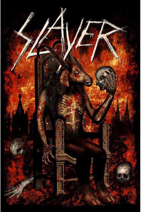 Slayer Textiel Poster Devil on Throne Multicolours