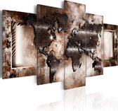 Artgeist Platinum map Canvas Schilderij - 100x50cm