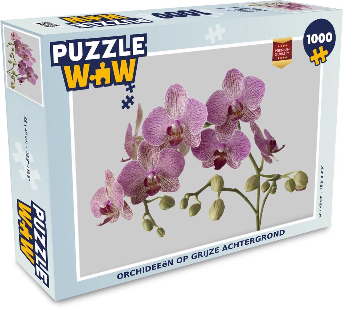 Afbeelding van product Puzzel 1000 stukjes volwassenen Orchidee 1000 stukjes - Orchideeën op grijze achtergrond - PuzzleWow heeft +100000 puzzels