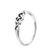 Lucardi Dames Ring bewerkt Bali - Ring - Cadeau - Echt Zilver - Zilverkleurig