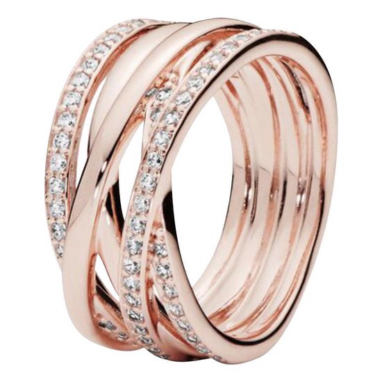 Zilveren Ringen | Ring Multi-Ring Rosé | Met zirkonia | 925 Sterling Zilver  | Bedels... | bol.com