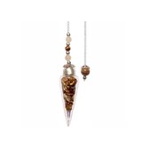 PENDULUM - GLASS TEARDROP CHIPS STONES - TIGER EYE