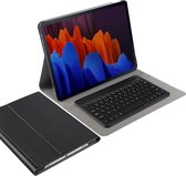 Cazy Galaxy Tab S7 Plus / S7 FE Hoes met toetsenbord - AZERTY Belgisch - Frans Layout - Premium Bluetooth Keyboard Cover - Zwart - Uitneembaar Toetsenbord