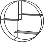 MIRA Home - Wandplank - Ronde plank - Metaal - Modern - Zwart - 55 x 12