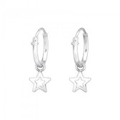 Aramat jewels ® - 925 sterling zilveren kinder oorringen met hanger ster