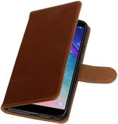 Wicked Narwal | Premium bookstyle / book case/ wallet case voor Samsung Samsung Galaxy A6 2018 Bruin