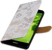 Wicked Narwal | Lace bookstyle / book case/ wallet case Hoes voor Huawei Nova 2 Plus Wit