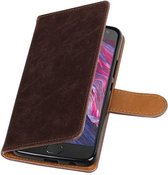 Wicked Narwal | Premium TPU PU Leder bookstyle / book case/ wallet case voor Motorola Moto X4 Mocca