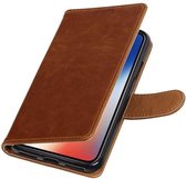 Wicked Narwal | Premium TPU PU Leder bookstyle / book case/ wallet case voor iPhone X Bruin