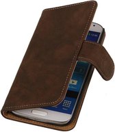 Wicked Narwal | Bark bookstyle / book case/ wallet case Hoes voor sony Xperia T3 Donker Bruin