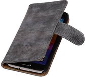 Wicked Narwal | Lizard bookstyle / book case/ wallet case Hoes voor Samsung Galaxy S5 mini G800F Grijs