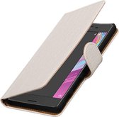 Wicked Narwal | Croco bookstyle / book case/ wallet case Hoes voor sony Xperia X Performance Wit