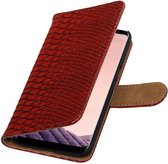 Wicked Narwal | Snake bookstyle / book case/ wallet case Hoesje voor Samsung Galaxy S8 Plus Rood