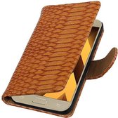 Wicked Narwal | Snake bookstyle / book case/ wallet case Hoes voor Samsung Galaxy A3 2017 A320F Bruin